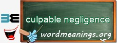 WordMeaning blackboard for culpable negligence